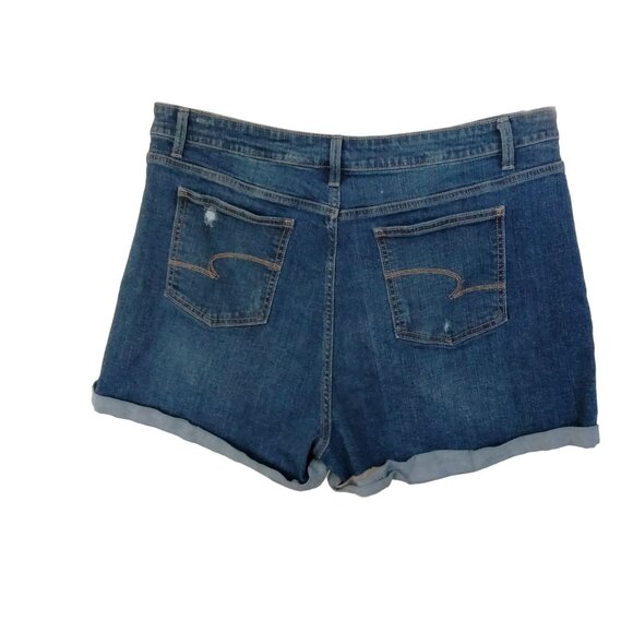 Time And Tru Womens Size 20 High-Rise Distressed Denim Shorts Button Fly - Picture 5 of 8